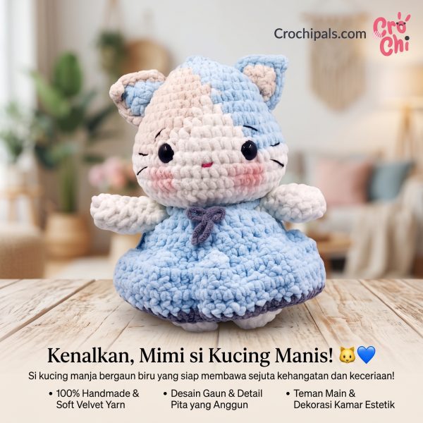 Mimi kucing Crochet Boneka Kucing Mimi