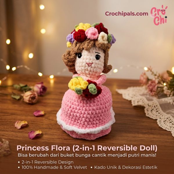princess flora Crochet Boneka 2in1 Putri Flora